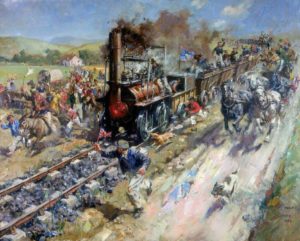 Painting of Stockton-Darlington Railway