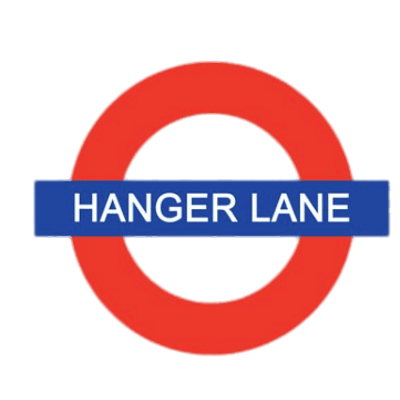 Image of Hanger Lane Underground sign, advertising Hot Bisexual London Escort Couple location