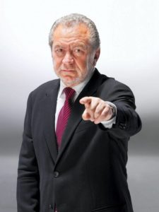 Image of Lord Sugar pointing at Labour, You're fired