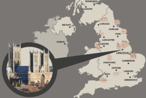 Image of Lincoln showing location of UK Escort Couple tour stop