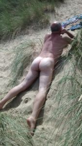 Male naturist on Teesside beach