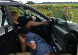 Couple at dogging location in Scotland