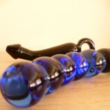 Image of two different glass anal dildos